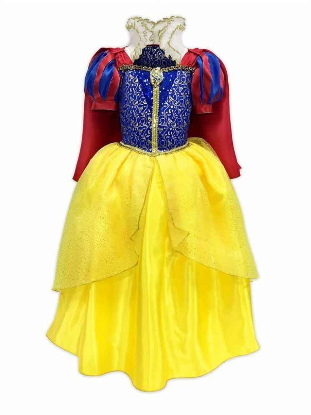 DISNEY DELUXE STUNNING GLITTER SNOW WHITE GIRLS COSTUME DRESS SIZE 7/8